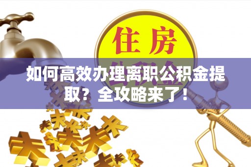 虎林如何高效办理离职公积金提取？全攻略来了！