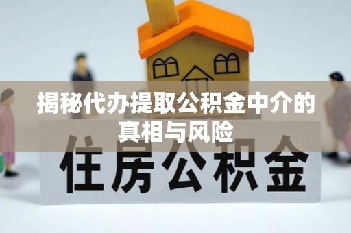 虎林揭秘代办提取公积金中介的真相与风险